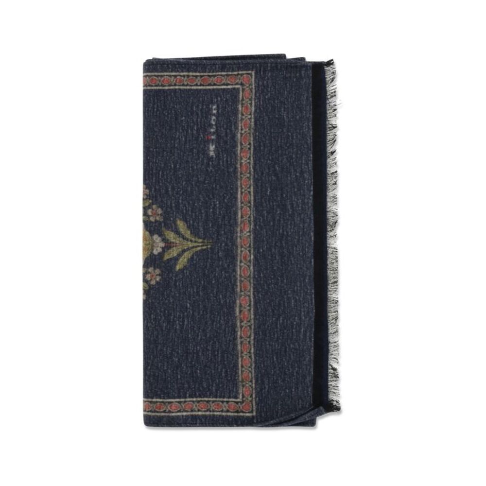 Kiton Men Silk Scarf With Fringes